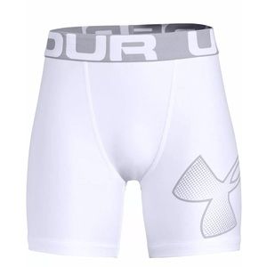 Under  Armour  Boy’s HeatGear Fitted Shorts White/Mod Gray Medium